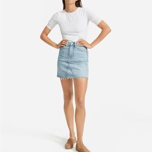 Everlane The Reconstructed Denim Skirt in Size
28 / Vintage Light Blue (Raw Hem)